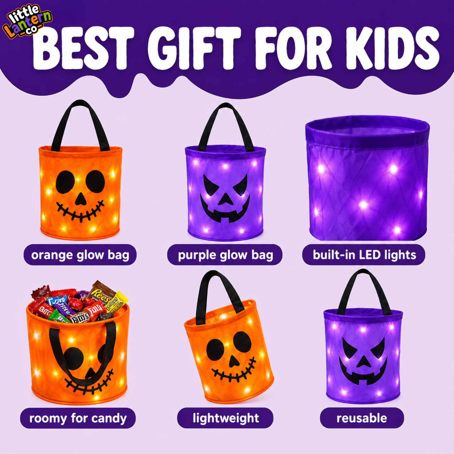 Light-Up Trick-or-Treat Bags